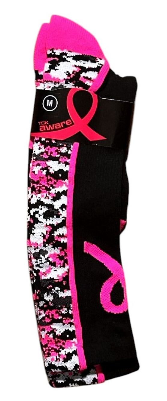 NWT TCK Twin City Digital Camo Breast Cancer Awareness Crew Socks M